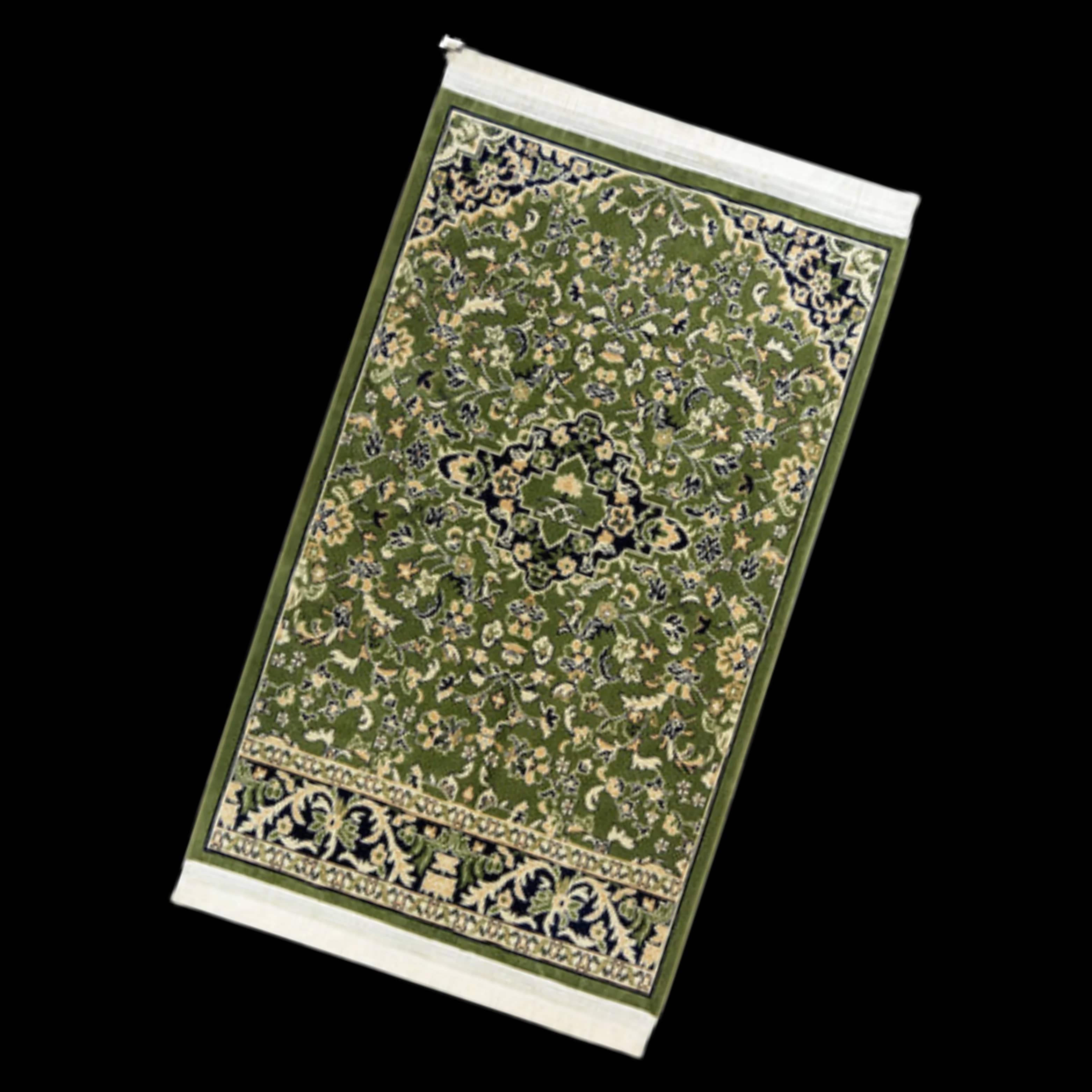 Rawdat Al-Haramain Prayer Mat with Handbag - Green 1