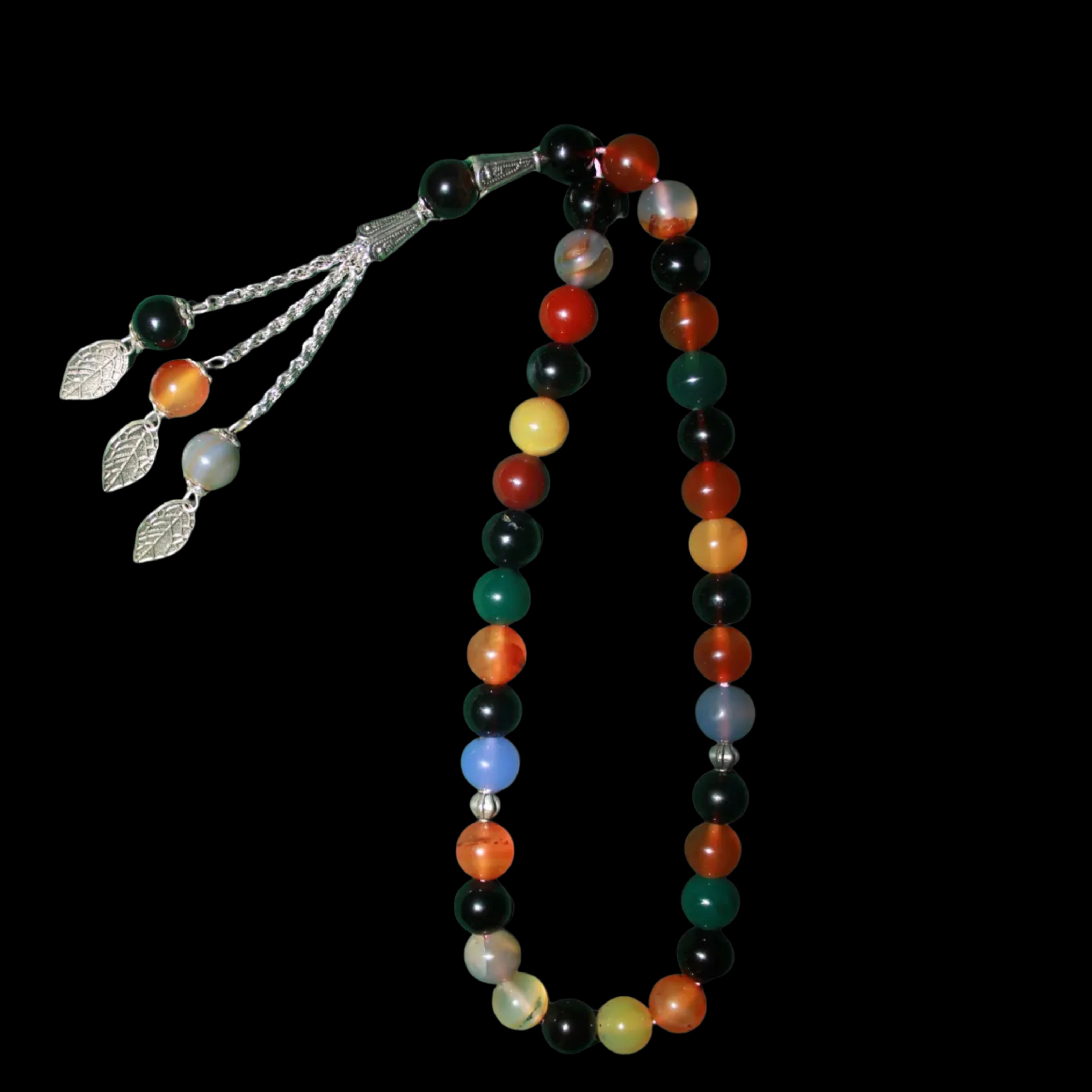Multi Color Aqeeq / Agate 33 Beads product and export visual